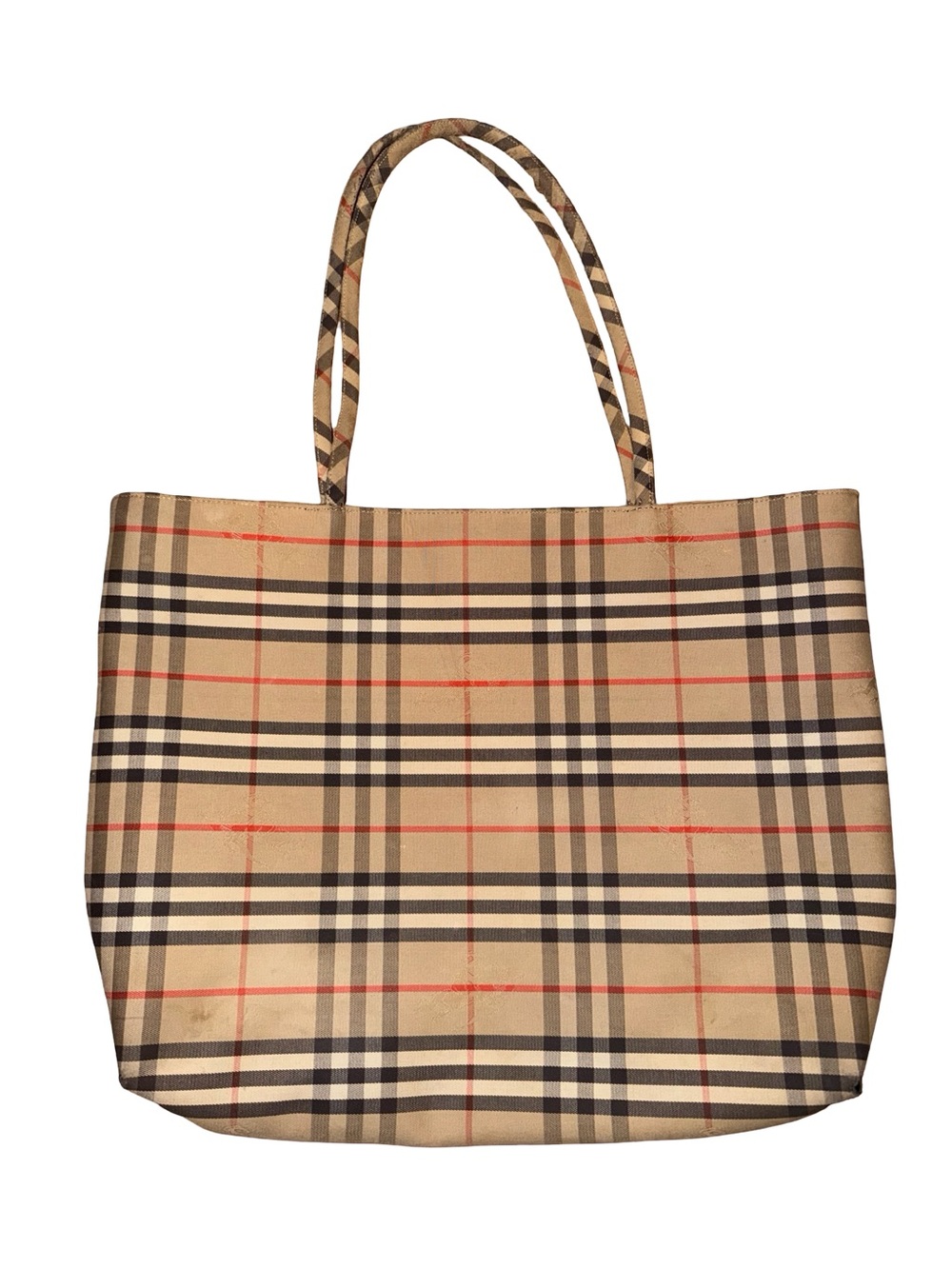 BURBERRY NOVA CHECK Classic Beige Plaid Tote Bag